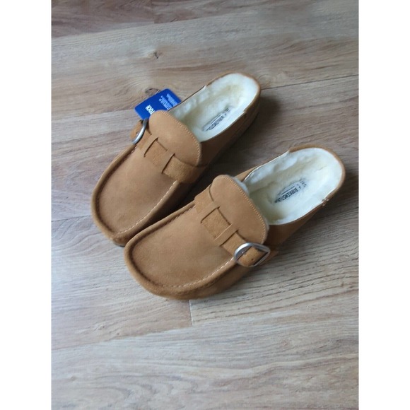Birkenstock Buckley Suede Shearling Clog Mink Womens 10-10.5 EU 41 - Picture 7 of 16